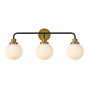 Living District Hanson 3-Light Metal Bath Sconce in Black and Brass