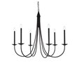 Living District Cohen 6-Light Mid-Century Metal Pendant in Black