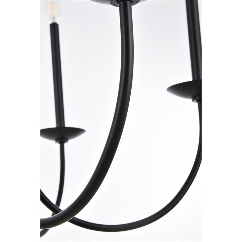 Living District Cohen 6-Light Mid-Century Metal Pendant in Black