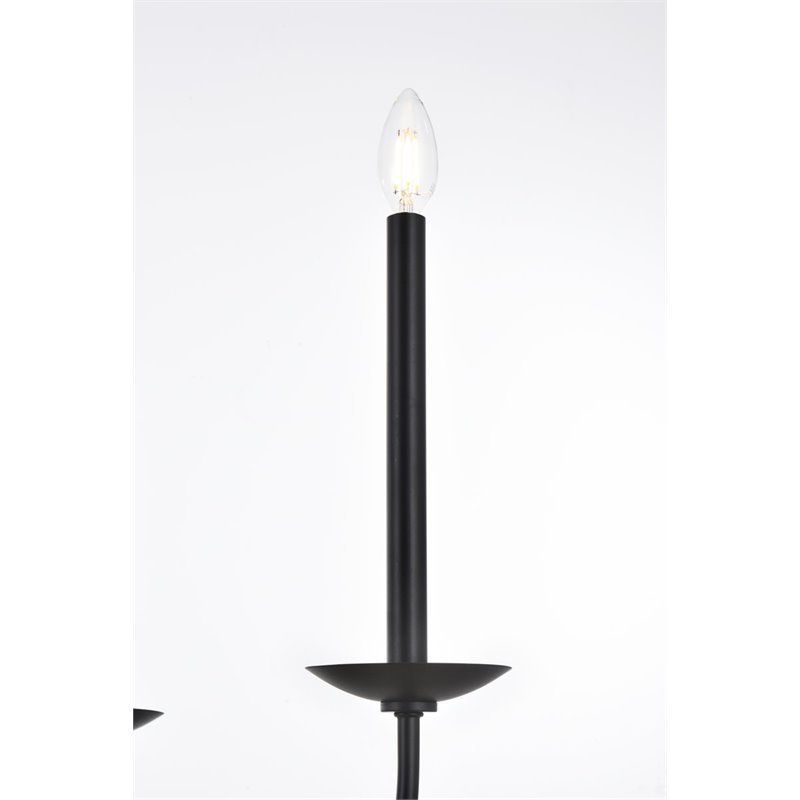 Living District Cohen 6-Light Mid-Century Metal Pendant in Black