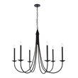 Living District Cohen 6-Light Mid-Century Metal Pendant in Black