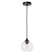 Living District Cashel 1-Light Metal and Glass Pendant in Black/Clear