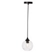 Living District Cashel 1-Light Metal and Glass Pendant in Black/Clear