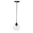 Living District Cashel 1-Light Metal and Glass Pendant in Black/Clear