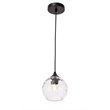 Living District Cashel 1-Light Metal and Glass Pendant in Black/Clear