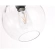 Living District Cashel 1-Light Metal & Glass Pendant in Black/Clear
