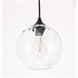 Living District Cashel 1-Light Metal & Glass Pendant in Black/Clear