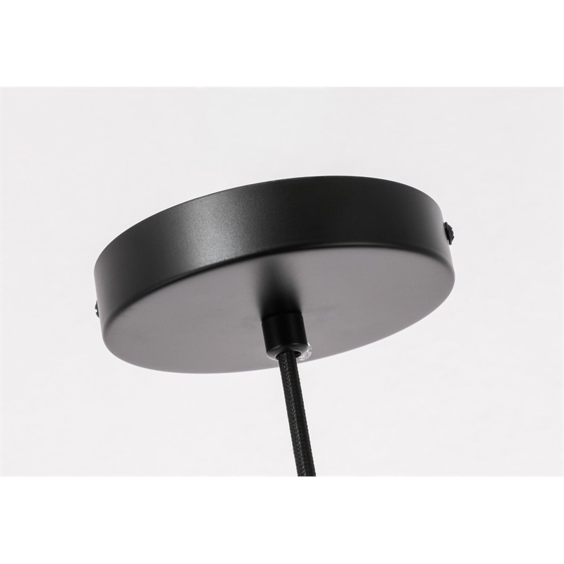 Living District Cashel 1-Light Metal & Glass Pendant in Black/Clear