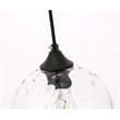 Living District Cashel 1-Light Metal & Glass Pendant in Black/Clear