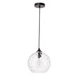 Living District Cashel 1-Light Metal and Glass Pendant in Black and Clear