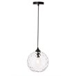 Living District Cashel 1-Light Metal and Glass Pendant in Black and Clear