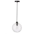 Living District Cashel 1-Light Metal and Glass Pendant in Black and Clear