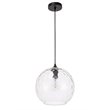 Living District Gibson 1-Light Metal and Glass Pendant in Black and Clear Finish