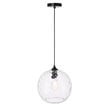 Living District Gibson 1-Light Metal and Glass Pendant in Black and Clear Finish