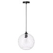 Living District Gibson 1-Light Metal and Glass Pendant in Black and Clear Finish