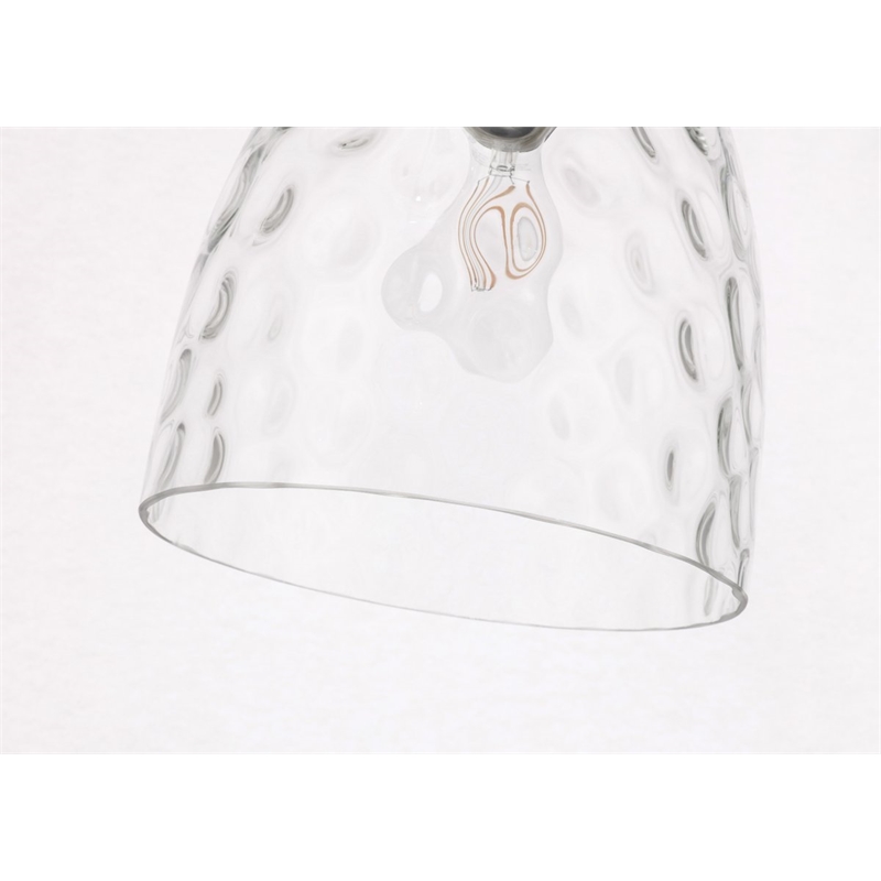 Living District Gibson 1-Light Metal & Glass Pendant in Black/Clear