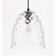 Living District Gibson 1-Light Metal & Glass Pendant in Black/Clear