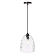 Living District Gibson 1-Light Metal & Glass Pendant in Black/Clear