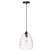 Living District Gibson 1-Light Metal & Glass Pendant in Black/Clear