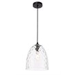 Living District Gibson 1-Light Metal & Glass Pendant in Black/Clear