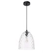 Living District Gibson 1-Light Metal & Glass Pendant in Black/Clear