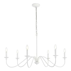 Living District Rohan 42&quot 6-Light Transitional Metal Chandelier in White