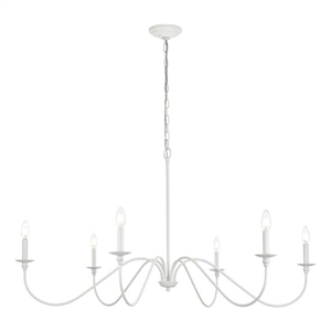 Living District Rohan 48&quot 6-Light Transitional Metal Chandelier in White