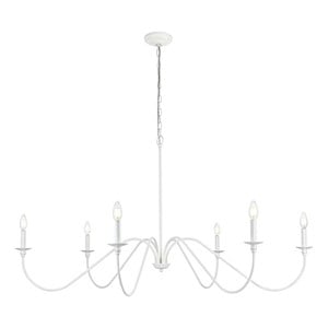 Living District Rohan 54&quot 6-Light Transitional Metal Chandelier in White