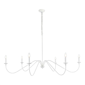 Living District Rohan 60&quot 6-Light Transitional Metal Chandelier in White