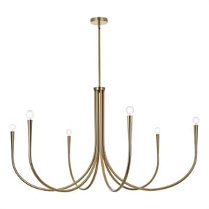 Living District Layne 50&quot 6-Light Transitional Metal Chandelier in Gold