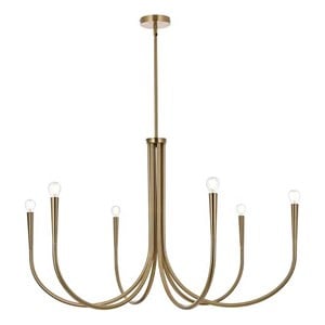 Living District Layne 42&quot 6-Light Transitional Metal Chandelier in Gold