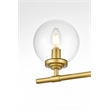 Living District Ingrid 4-Light Iron & Glass Bath Sconce in Brass and Clear