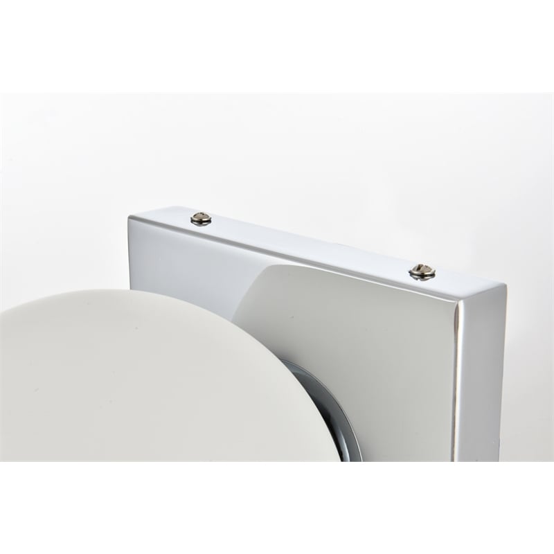 Living District Jaylin 1-Light Iron & Glass Bath Sconce in Chrome/Frosted White
