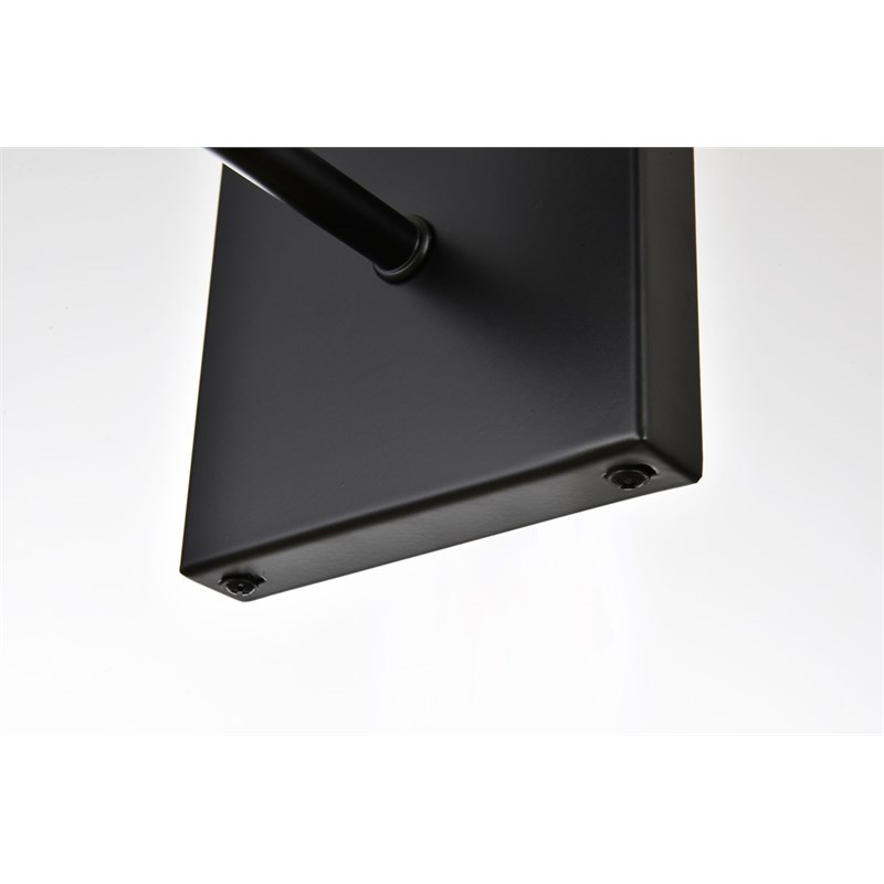 Living District Foster 1-Light Iron & Glass Bath Sconce in Black/Clear