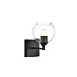 Living District Foster 1-Light Iron & Glass Bath Sconce in Black/Clear