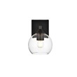Living District Foster 1-Light Iron & Glass Bath Sconce in Black/Clear