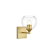 Living District Foster 1-Light Iron & Glass Bath Sconce in Brass/Clear