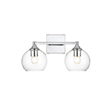 Living District Foster 2-Light Iron & Glass Bath Sconce in Chrome/Clear