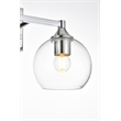 Living District Foster 2-Light Iron & Glass Bath Sconce in Chrome/Clear