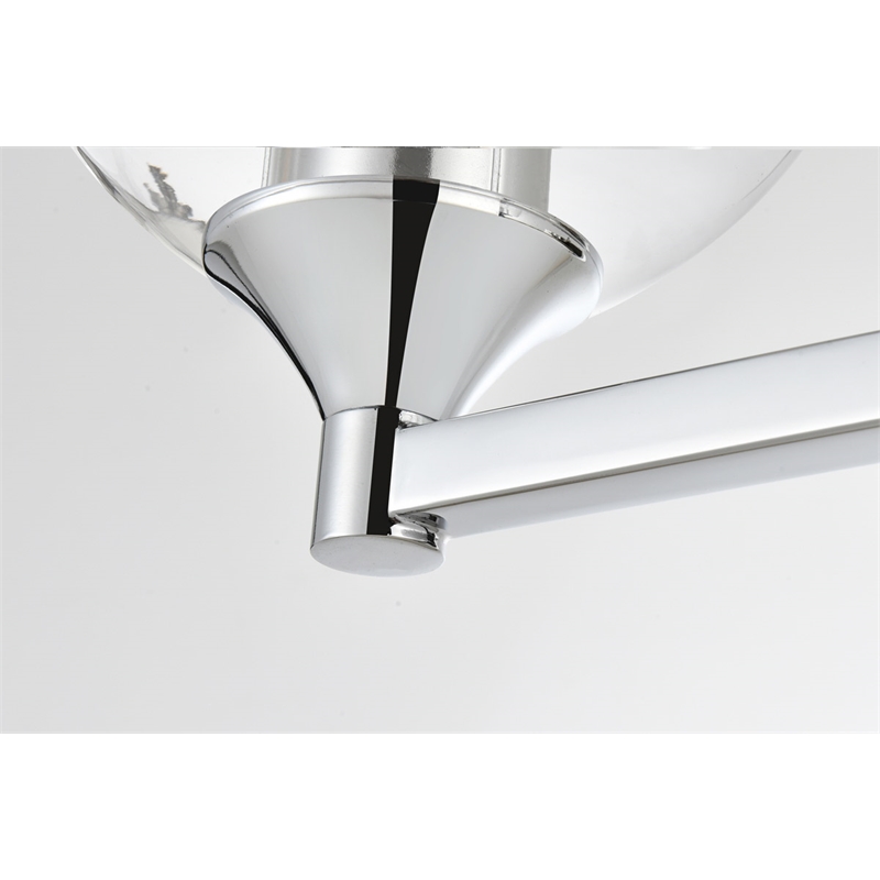Living District Foster 2-Light Iron & Glass Bath Sconce in Chrome/Clear