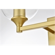 Living District Foster 2-Light Iron & Glass Bath Sconce in Brass/Clear