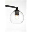 Living District Foster 3-Light Iron & Glass Bath Sconce in Black/Clear
