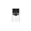 Living District Merrick 1-Light Iron & Glass Bath Sconce in Black/Clear