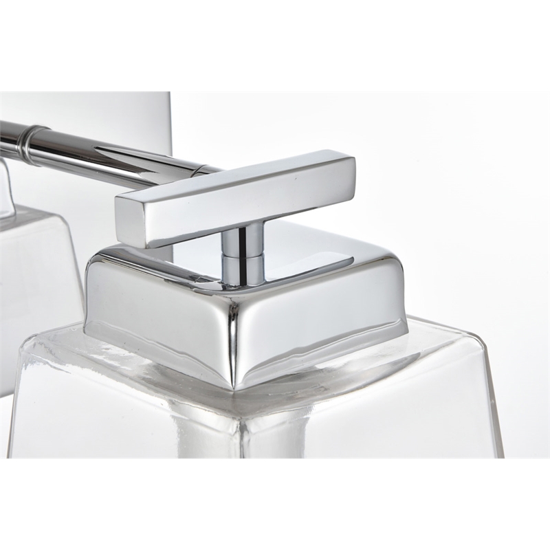 Living District Merrick 1-Light Iron & Glass Bath Sconce in Chrome/Clear