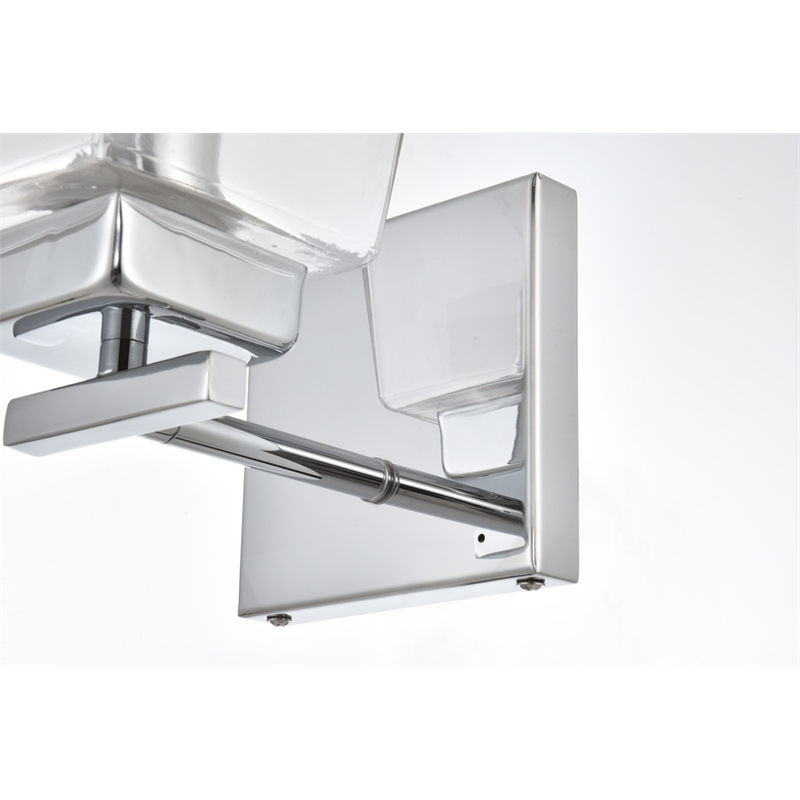 Living District Merrick 1-Light Iron & Glass Bath Sconce in Chrome/Clear