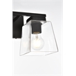Living District Merrick 2-Light Iron & Glass Bath Sconce in Black/Clear