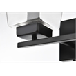 Living District Merrick 2-Light Iron & Glass Bath Sconce in Black/Clear