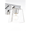 Living District Merrick 2-Light Iron & Glass Bath Sconce in Chrome/Clear