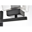 Living District Merrick 3-Light Iron & Glass Bath Sconce in Black/Clear