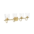 Living District Avani 4-Light Iron & Glass Bath Sconce in Brass and Clear